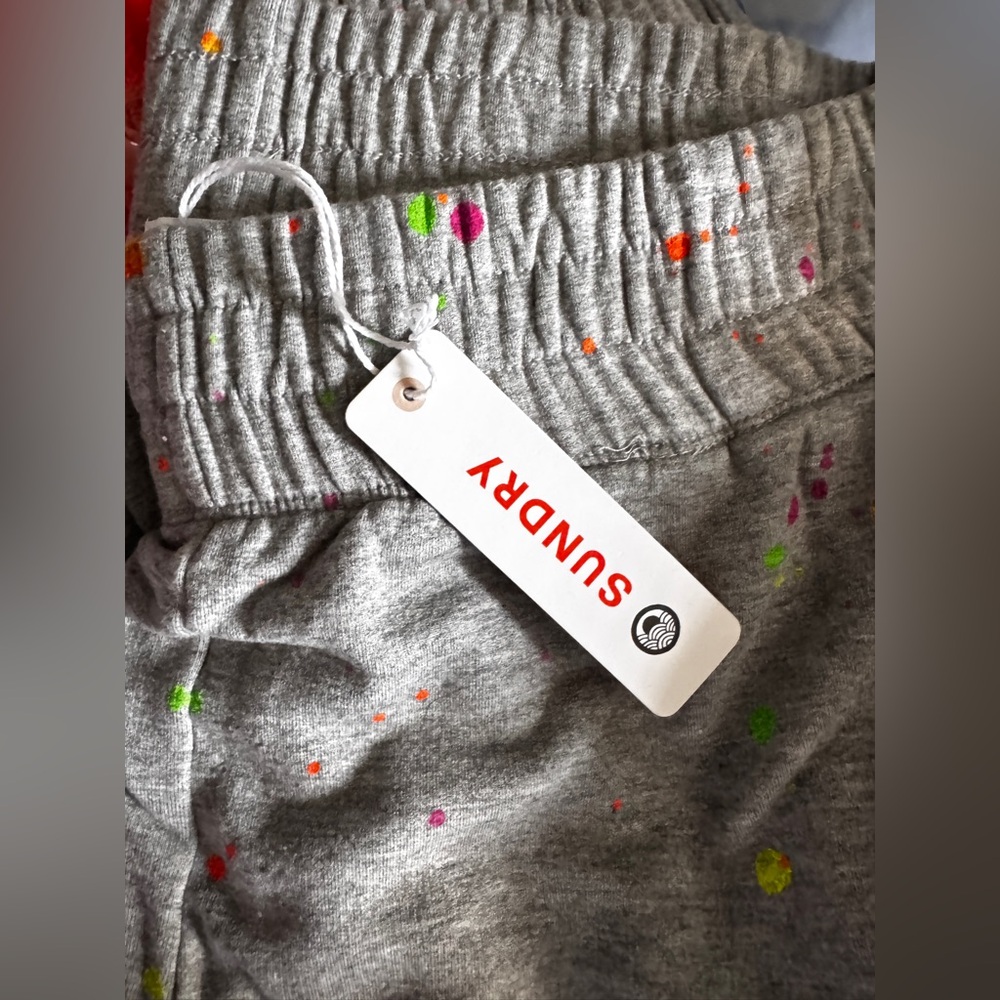 Sundry Gray Sweatpants with Neon Paint Splatter Size 0 (XS) New - Picture 2 of 7